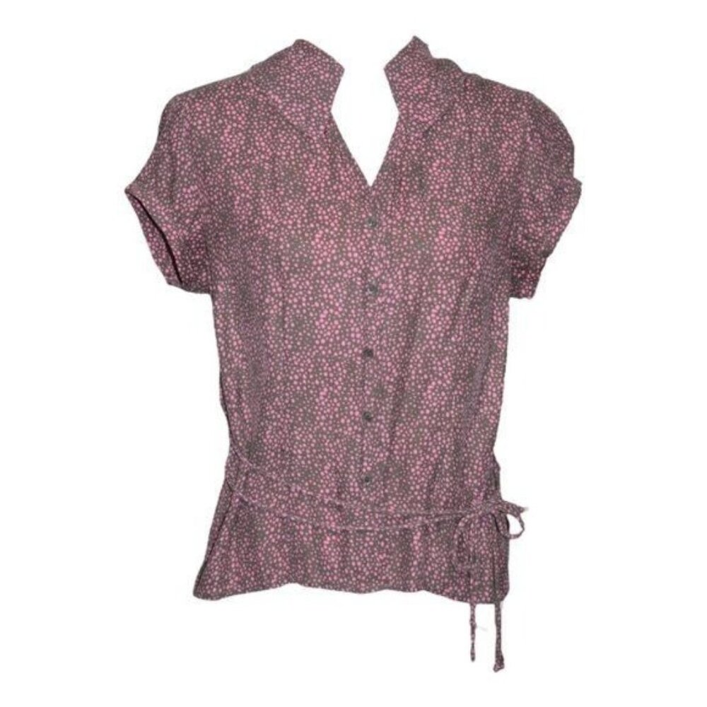 IE Speckled Pink On Brown Top Size Medium‎